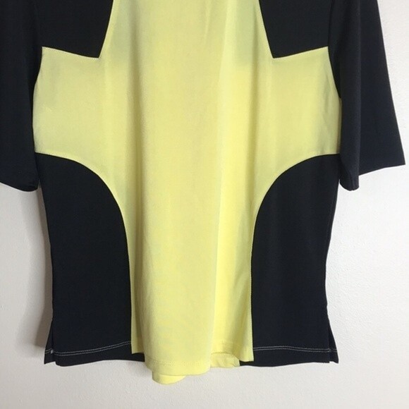 Jamie Sadock Black and Yellow Geometric Quarter Zip Golf Shirt Women's Medium - Picture 10 of 11